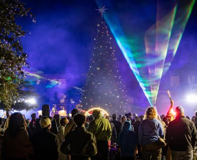 Christmas at the Plaza light show and tree lighting