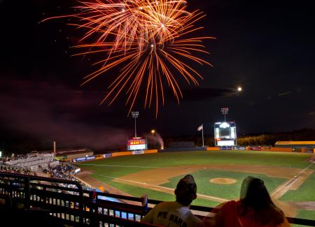 Fireworks at Ripken Stadium in Aberdeen Maryland