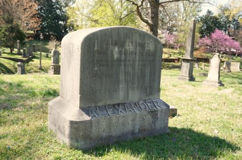 Headstone for Ebenezer Alexander in Old Gray Cemetery in Knoxville, TN