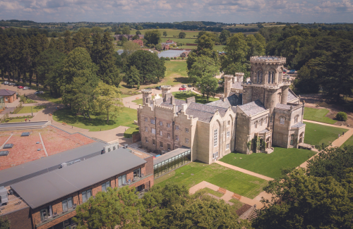 An ariel shot of Studley Castle