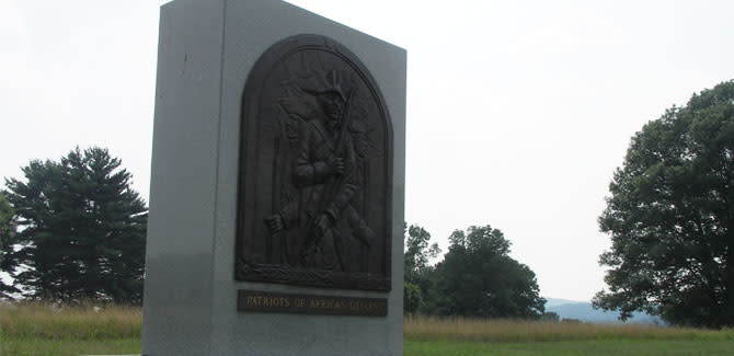 This Valley Forge monument, honoring Patriots of African Descent during the American Revolution, is just one of a number of Montgomery County, Pa., sites being highlighted by the VFTCB for Black History Month.