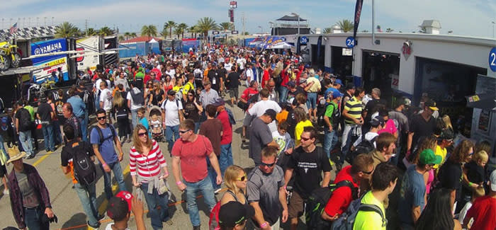 A view of the crowd at Daytona International Speedway paddock