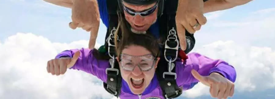 A couple tandem skydiving with Skydive DeLand