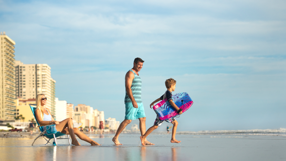 A Father And Son At Daytona Beach