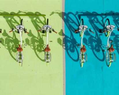 Aerial of bicycles