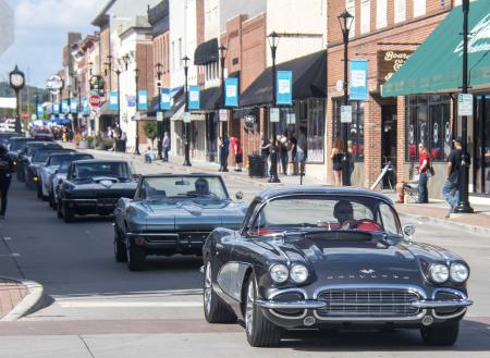 Hot Rod Power Tour STOCK IMAGE Corvettes, hot rods, parade of cars