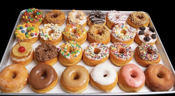 Tray Of Glazed Doughnuts 