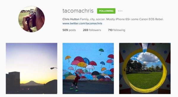 Chris Hutton Instagram account