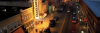 Liberty Street at night with Michigan Theater, from above