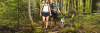 Family hiking the Plover River Ice Age Trail segment