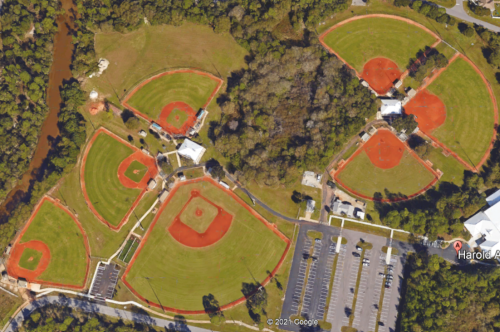 Aerial of Harold Avenue Regional Park Softball Fields