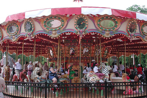 People on the Zoo Carousel