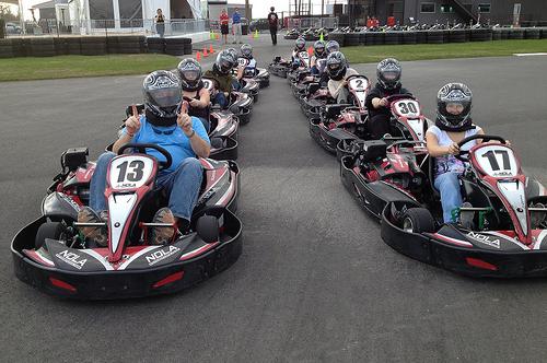 Racers in Go Karts at NOLA Motorsports