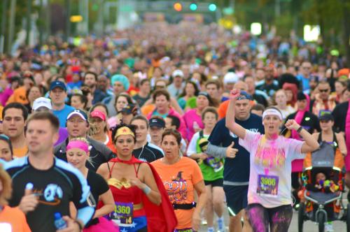 Runners at the Wicked 10k Virginia Beach Halloween