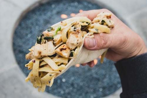 Chicken Alfredo Pasta Taco