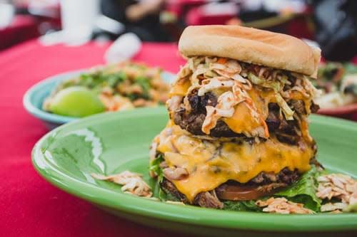FiRE + iCE Double-Decker Pulled Pork Burger