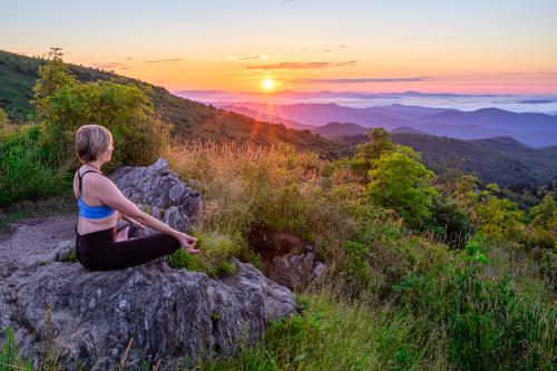 Greeting the day with yoga in the Blue Ridge Mountains