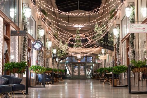 The Grove Arcade in downtown Asheville decorates for its Winter Wonderland celebration