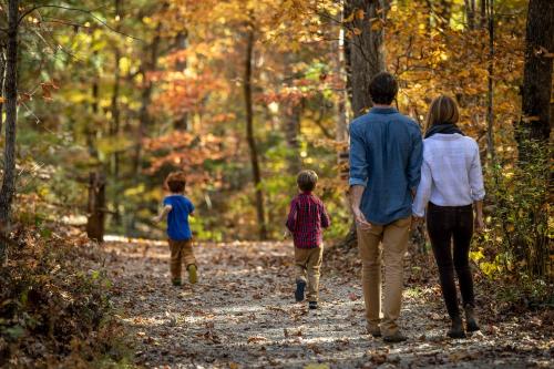 Family Hiking in the fall