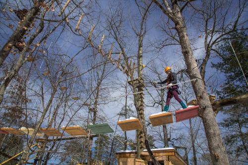 Winter fun at the Treetops Adventure Park at the Adventure Center of Asheville