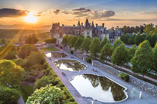 Aerial shot of Biltmore Estate