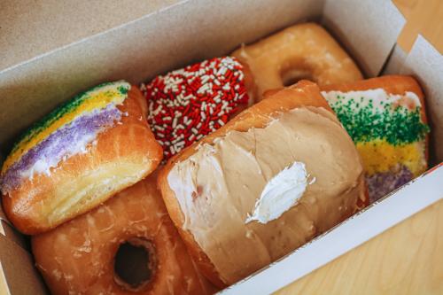 A half-dozen of assorted donuts from Square Donuts