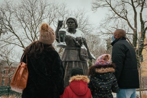 Harriet Tubman Statue Winter