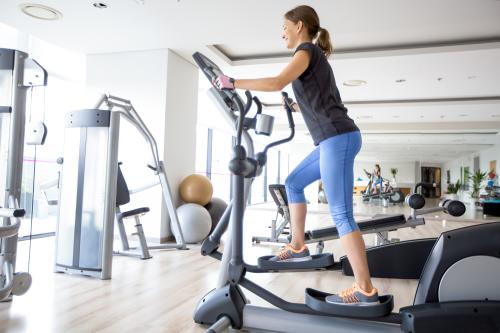 Woman working out in gym