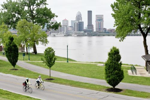 Couple biking on Skyline Greenway