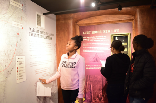 Women exploring the history of Lucy Higgs Nichols at Carnegie Underground Railroad