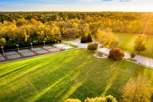 Antrim Park Sports Fields in Fall