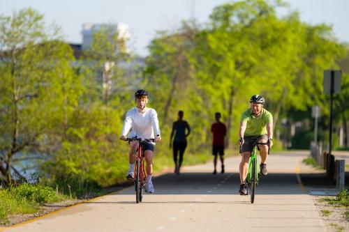 Biking Fox River Trail in De PEre