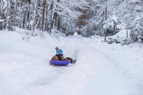 Sledding on Monkey Hill