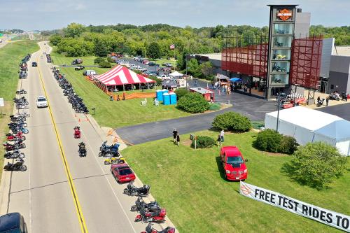 exterior pic of Uke's Harley-Davidson during an event