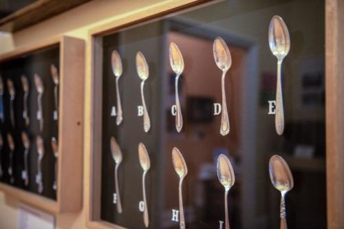 Flatware display at the Oneida Community Mansion House