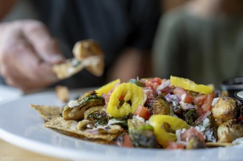 colorful nachos at Bricks in Manitowoc