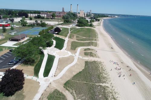 Red Arrow Beach Improvement Drone Shot