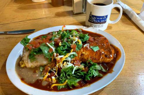 Smothered plate from Michael's Kitchen in Taos.
