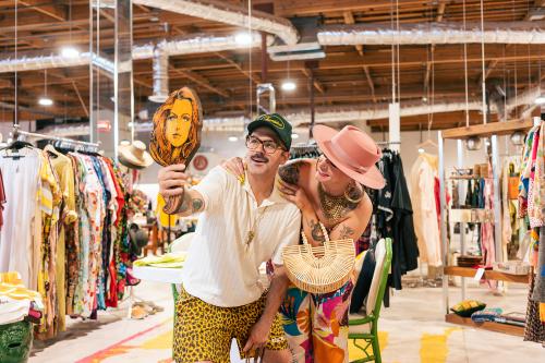 To people shopping at Market Market in Palm Springs