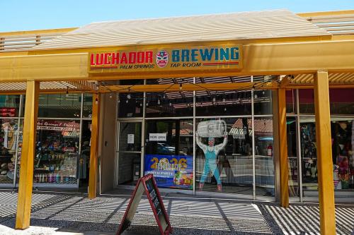 Exterior of Luchador Brewing in downtown Palm Springs