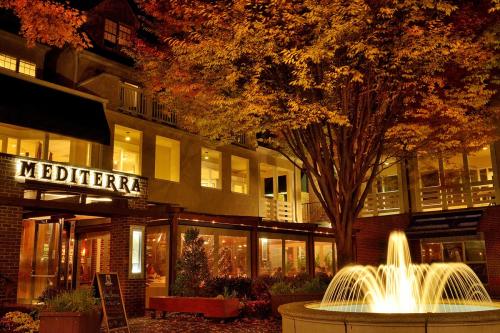 The entrance to the restaurant mediterra