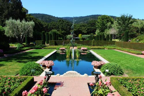 View of the Sunken Garden in Filoli located in Woodside California