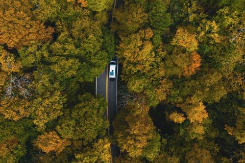 Fall foliage through the Vermont Mountains