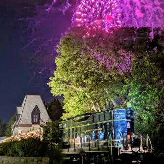 Purple Fireworks over Colebrookdale Railroad