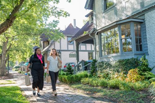 Women shop in historic Biltmore Village just outside of Biltmore Estate