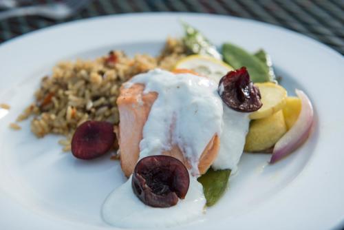 Baked salmon at the Brae Loch Inn