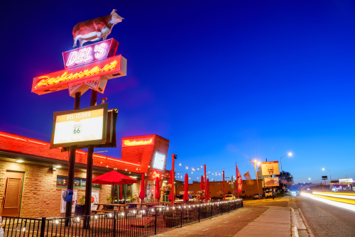 At Del’s Restaurant, you can count on the neon sign and longtime server Renee Gutierrez.