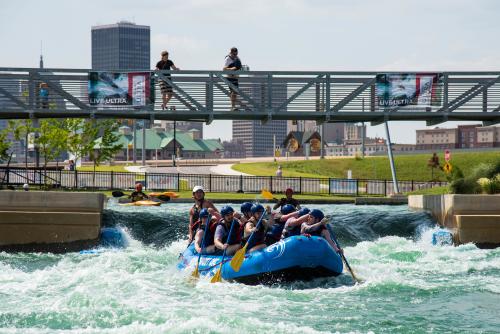 Group rafting at Riversport