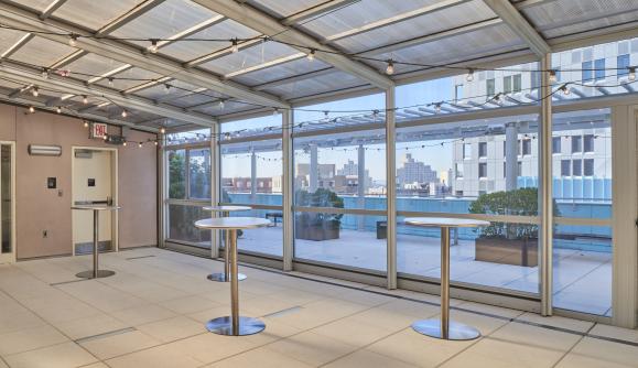 Fisher rooftop table set, Zach Hyman Fisher rooftop table set, Zach Hyman