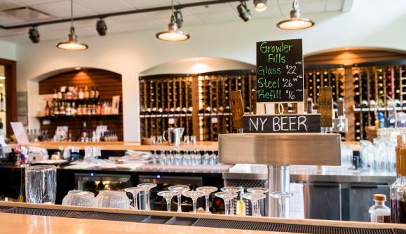 Inside of the New York Kitchen's bar area Inside of the New York Kitchen's bar area